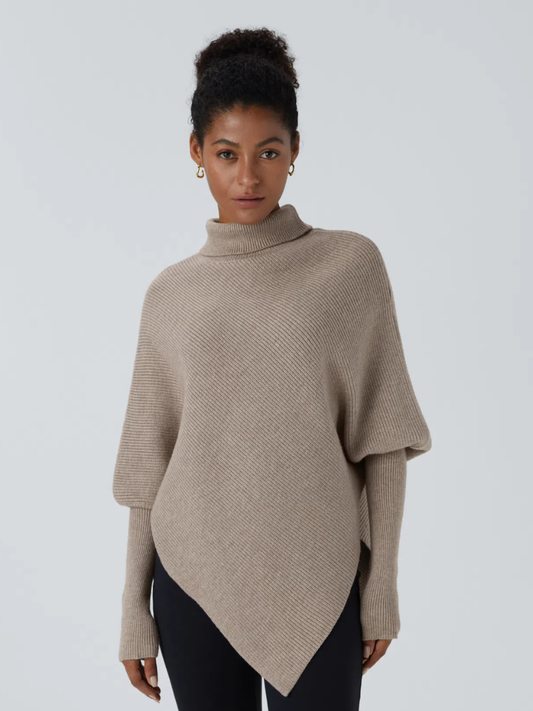 Fialore™ | Trui met Hoge Hals en Asymmetrische Zoom